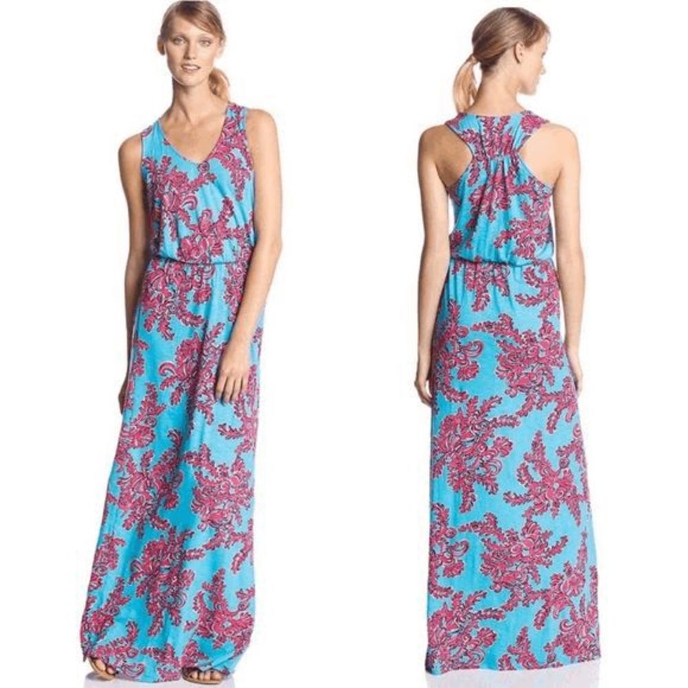 Lilly Pulitzer Mills Maxi Racerback Dress Rhode Island Reef size Small
